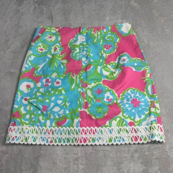 NWT $118 Lilly Pulitzer Womens Lavender Skirt A Delicacy Print 6 Pink Blue - Picture 10 of 13
